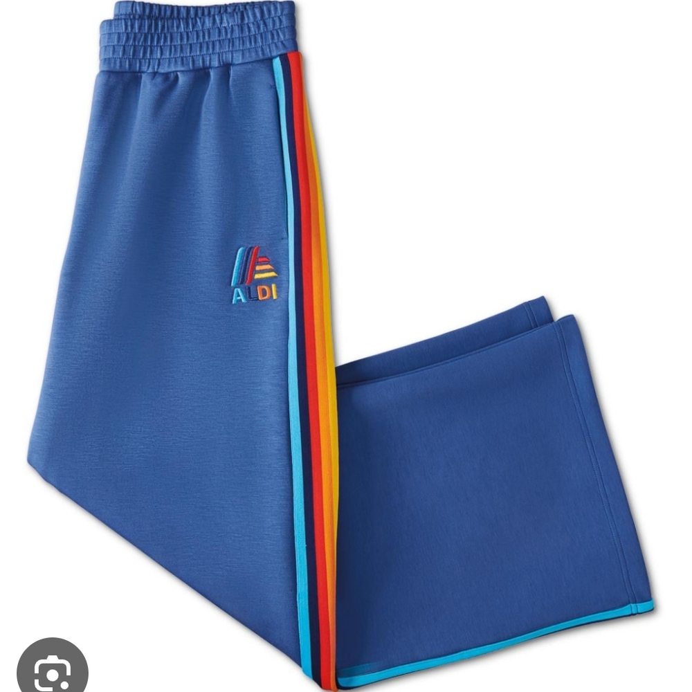 NWT ALDI Wide Leg Bottoms In Blue Size MEDIUM